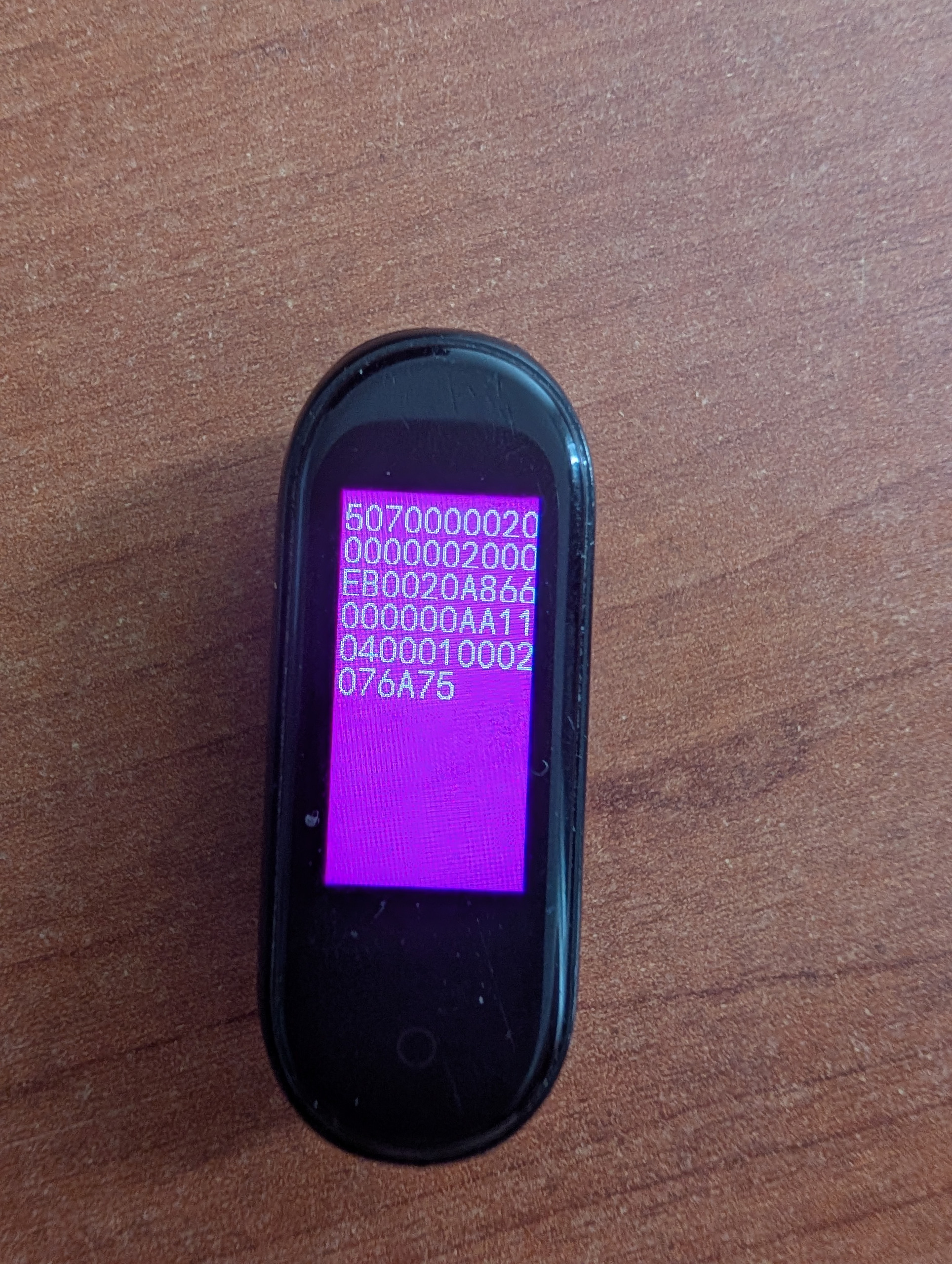 Firmware addresses printed on the band